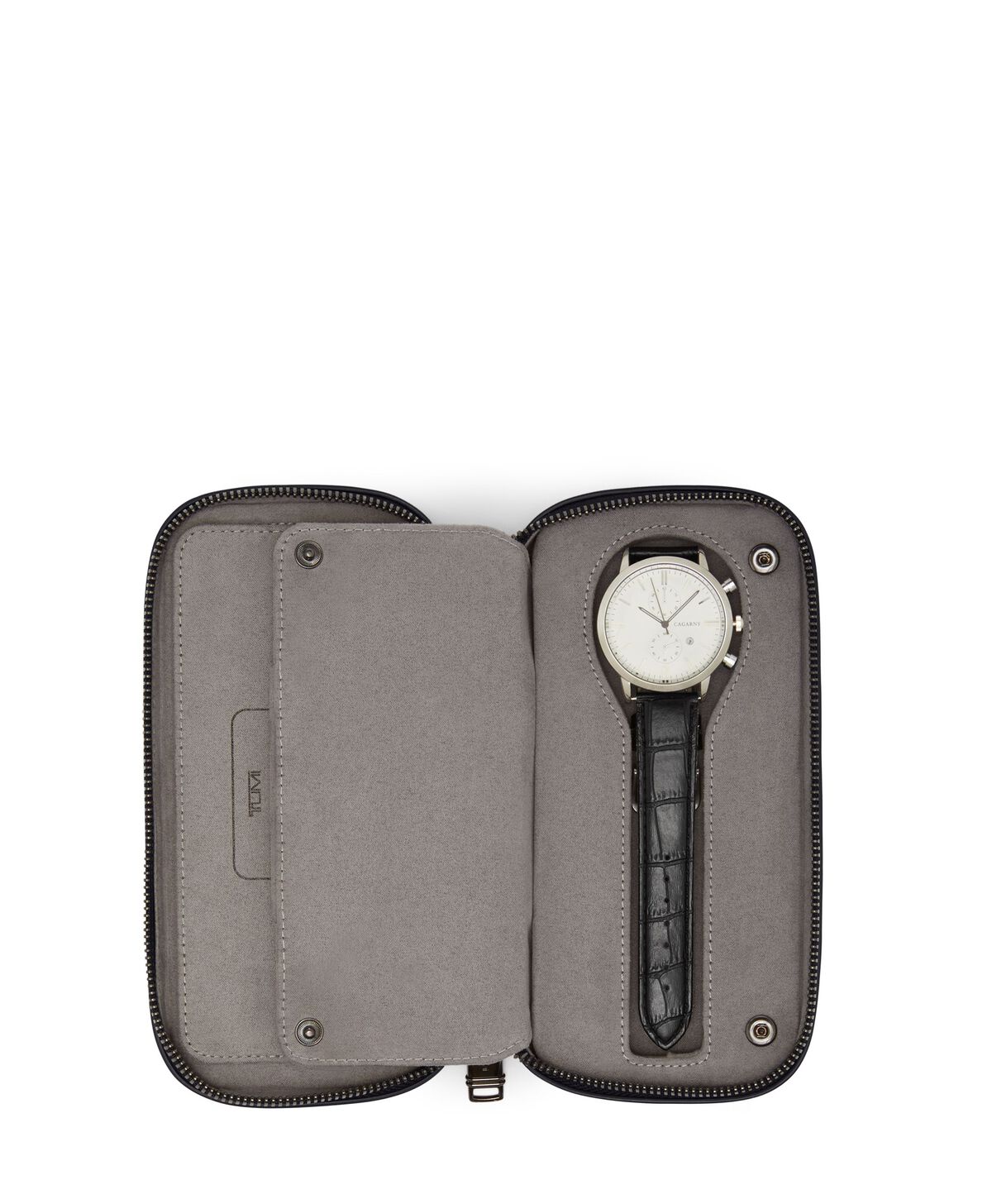 TUMI Nassau TRAVEL WATCH CASE  Black Embossed