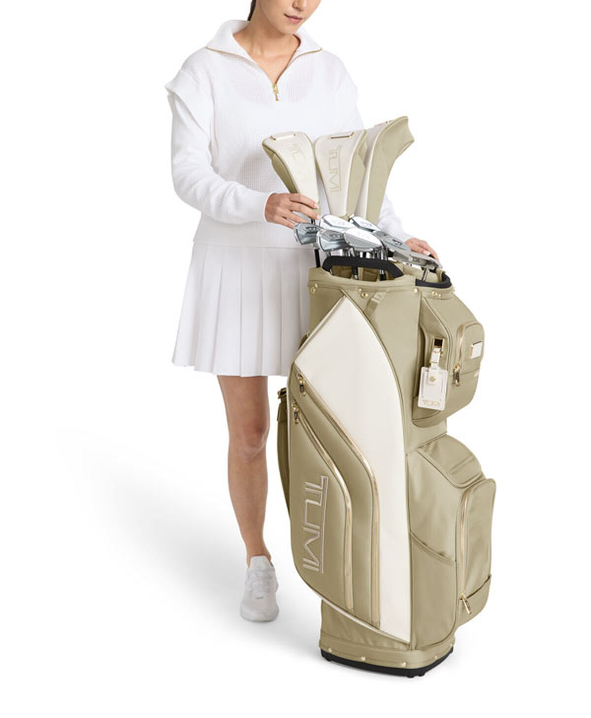 TUMI Alpha 3 GOLF CART BAG  Off White/Tan