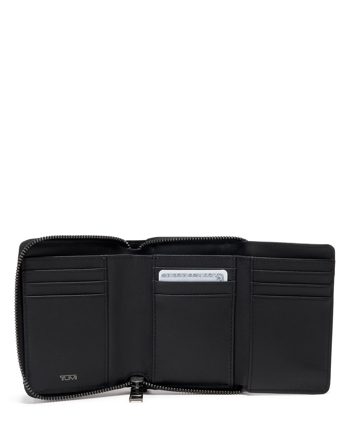 TUMI Voyageur Slg TRI-FOLD ZIP-AROUND  Black/Gunmetal