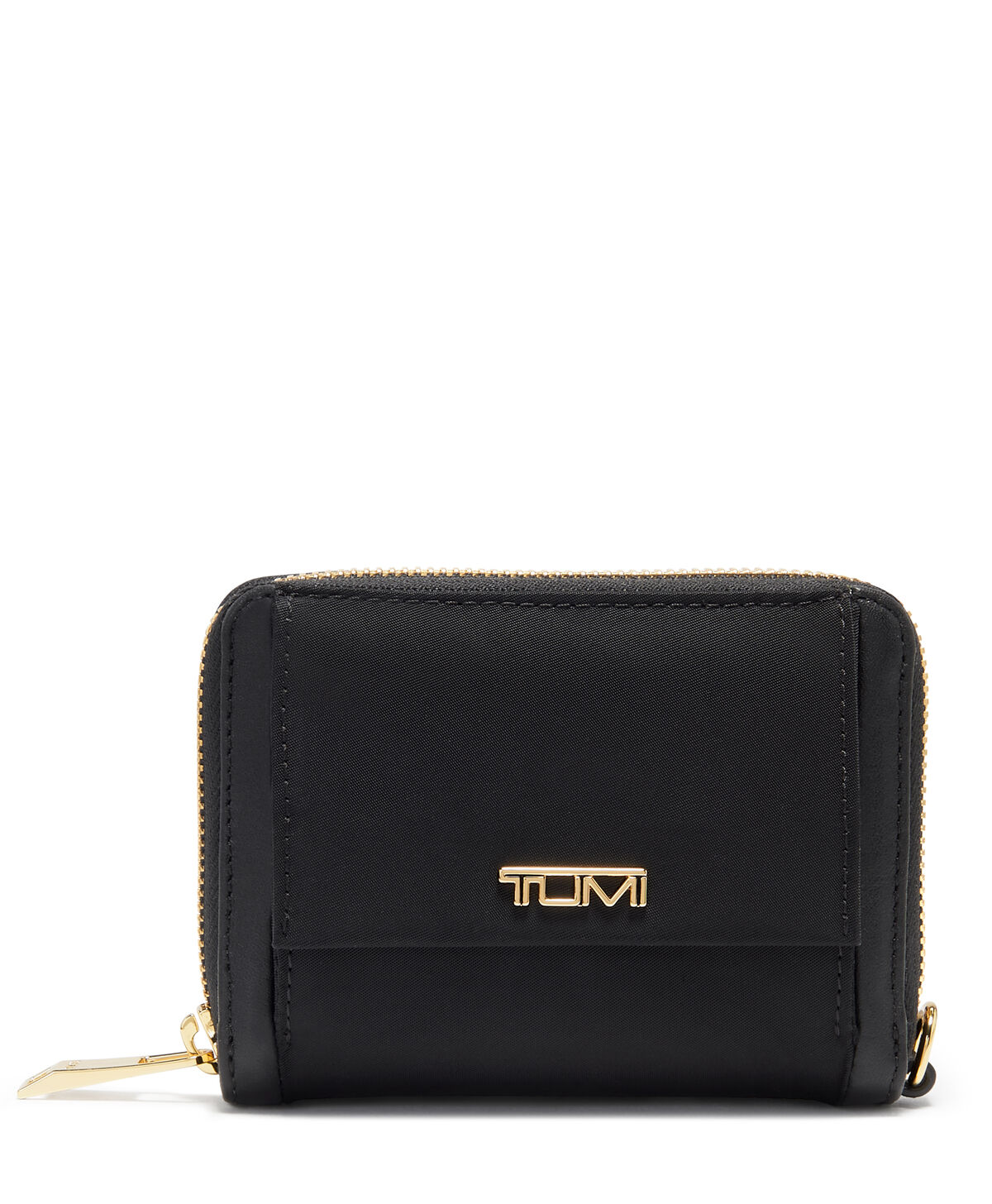 TUMI Voyageur Slg TRI-FOLD ZIP-AROUND  Black/Gold